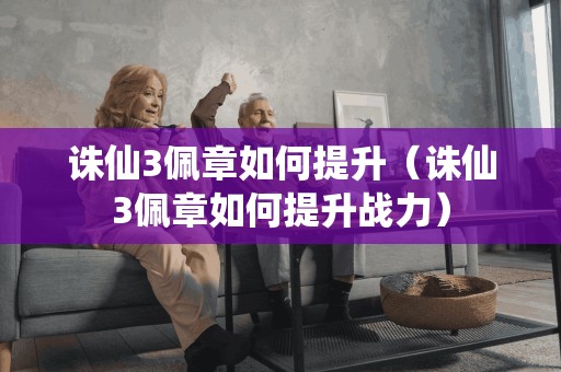 诛仙3佩章如何提升（诛仙3佩章如何提升战力）