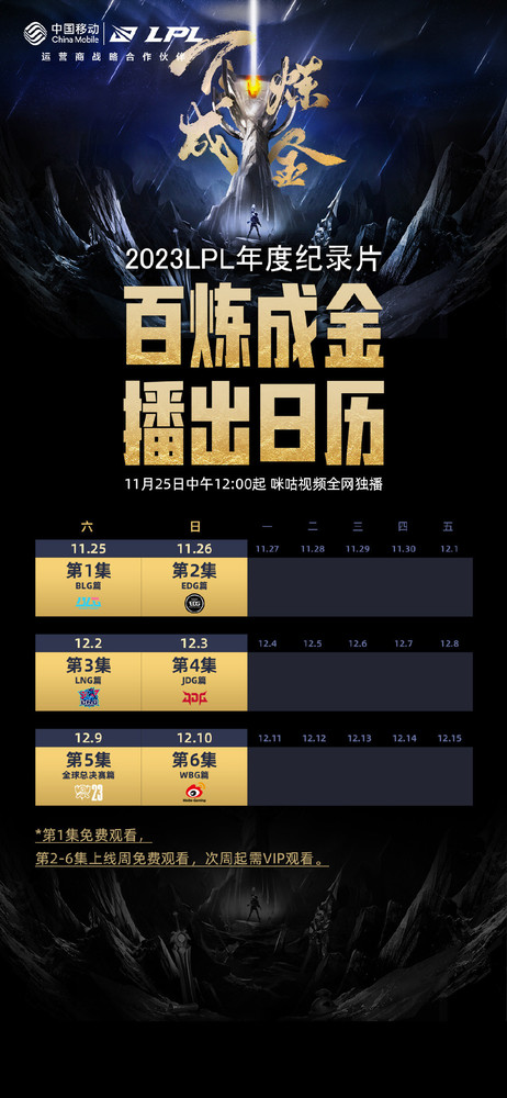 LPL《百炼成金》纪录片11月25日上线 又有新“圣经”？