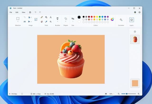 win11预览版Paint画图应用更新 新增隐藏背景复制可见图层等