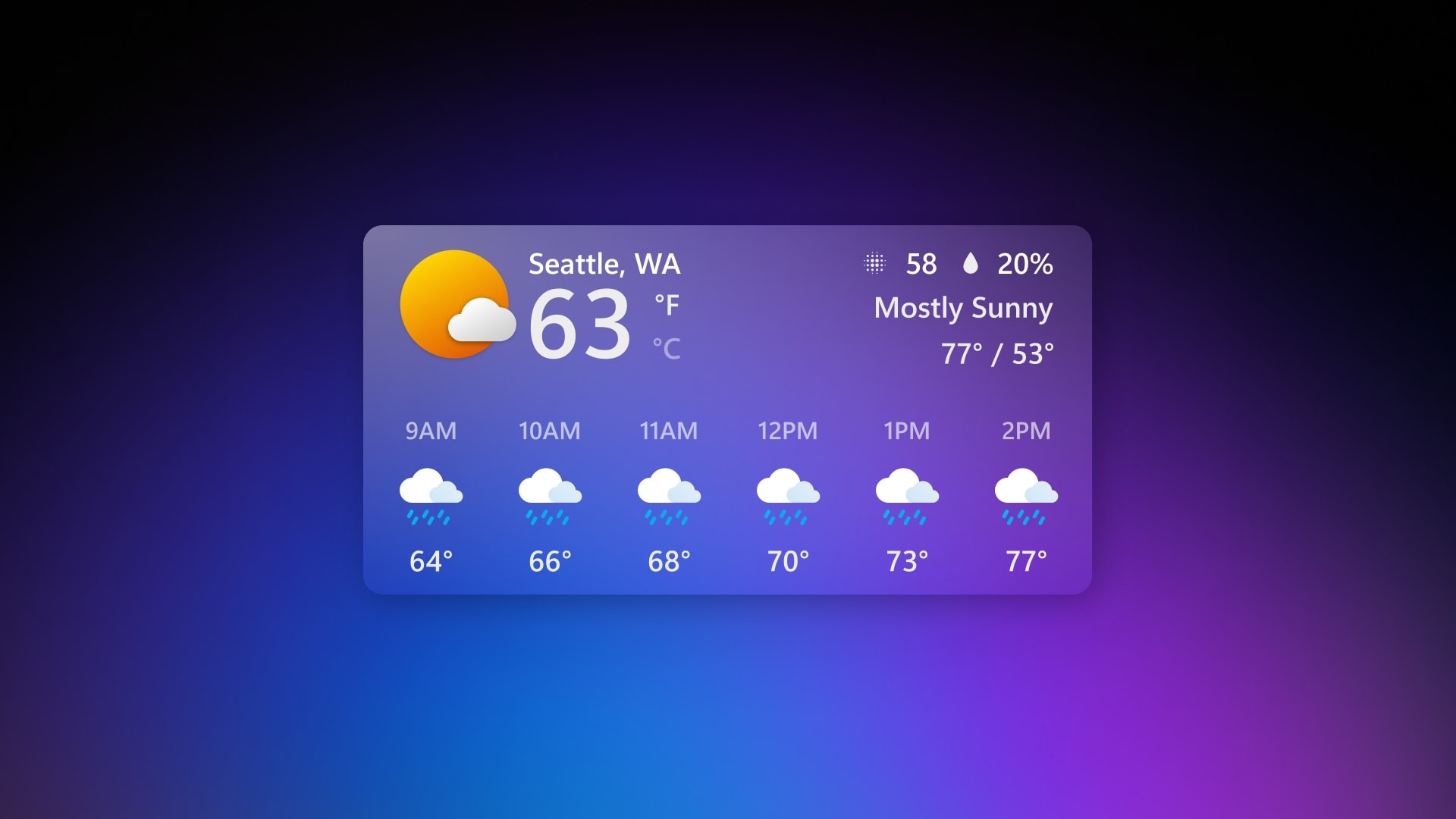 Win10 天气小部件 Win10 Weather Widget