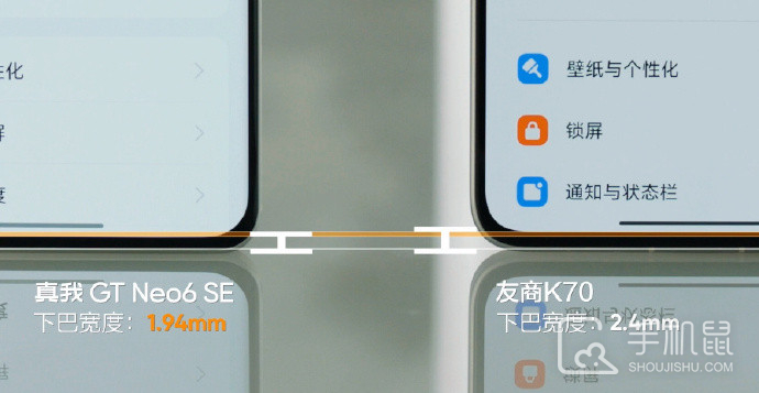 真我Realme GT Neo6 SE下巴多宽？