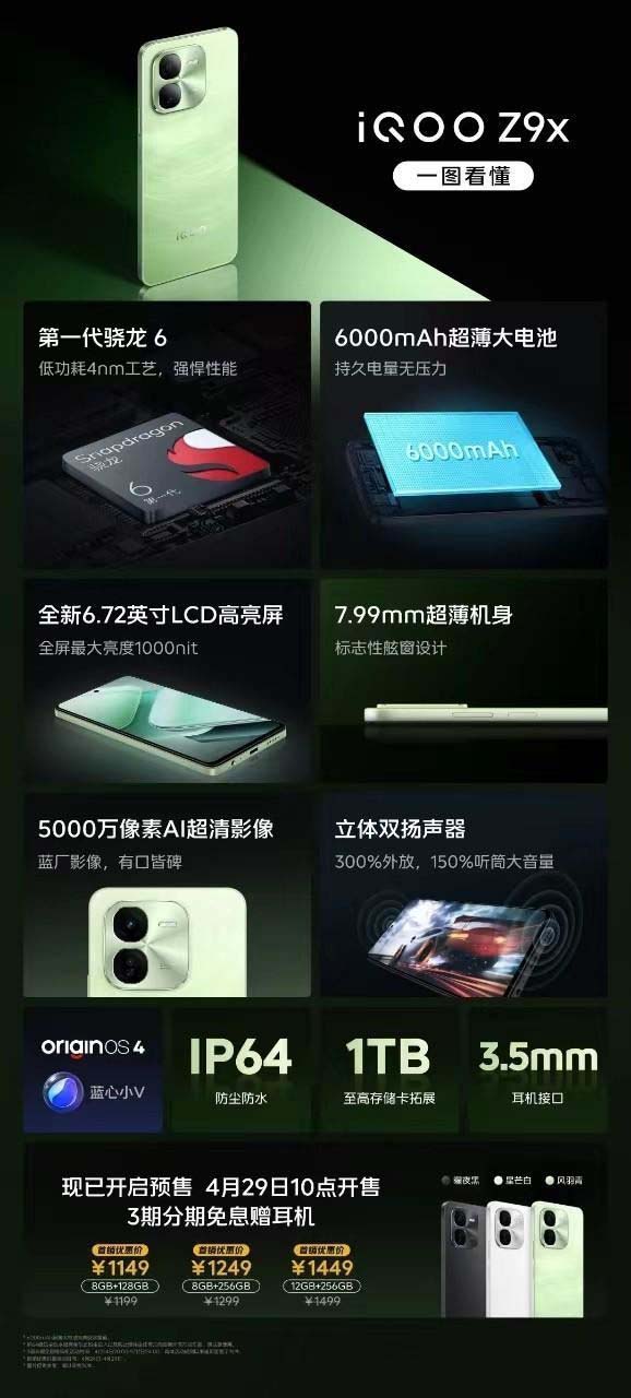 iQOO Z9系列正式发布 一图带你看懂iQOO Z9/Z9Turbo/Z9x区别