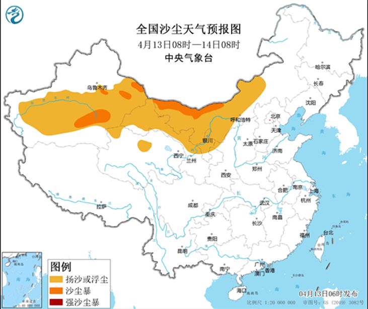 2024年4月13日环境气象预报:13日至15日北方地区有沙尘天气