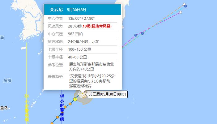 今天艾云尼台风最新消息 今晨台风艾云尼减弱为强热带风暴