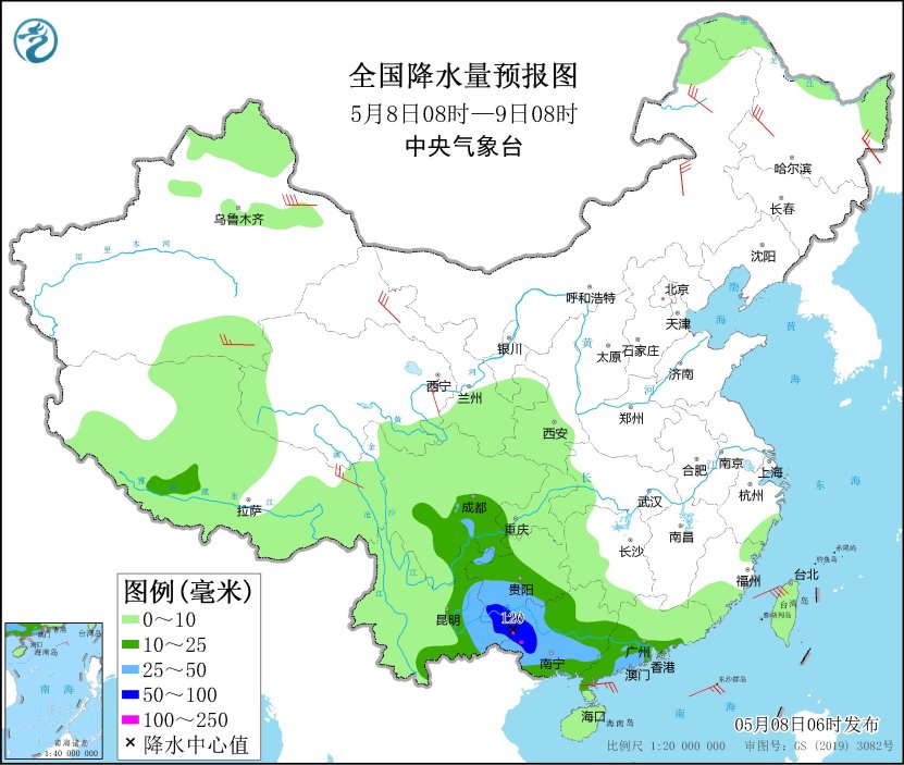 10-12日南方地区将有新一轮较强降水过程  东北华北等地局地有风雹天气