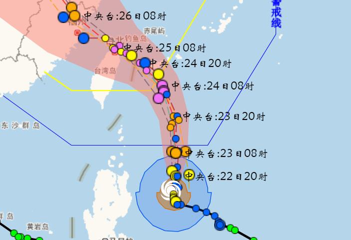 福州台风网第3号台风实时路径图发布 台风格美影响福州或有特大暴雨