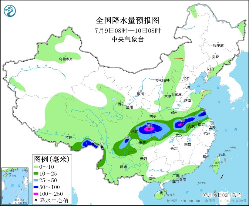 四川盆地河南山东遭遇强降雨 江南华南持续高温炙烤