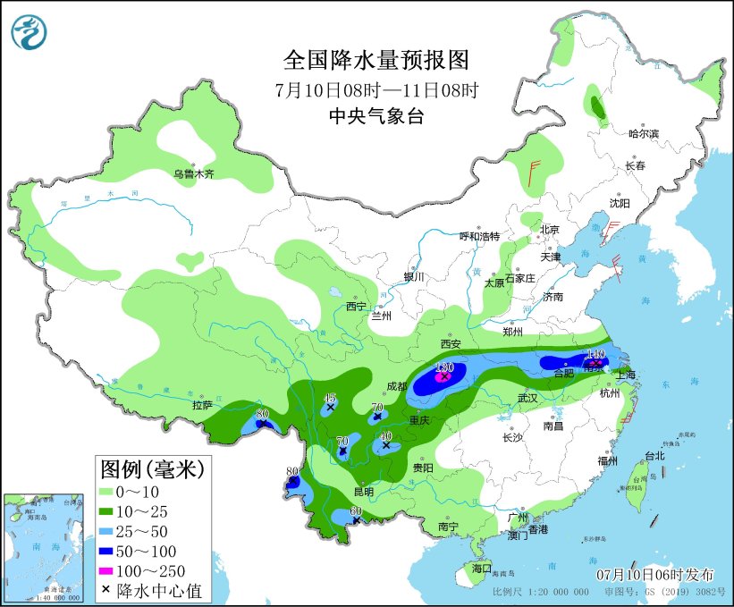 江淮江汉等地区有强降雨 江南华南等地有持续性高温天气