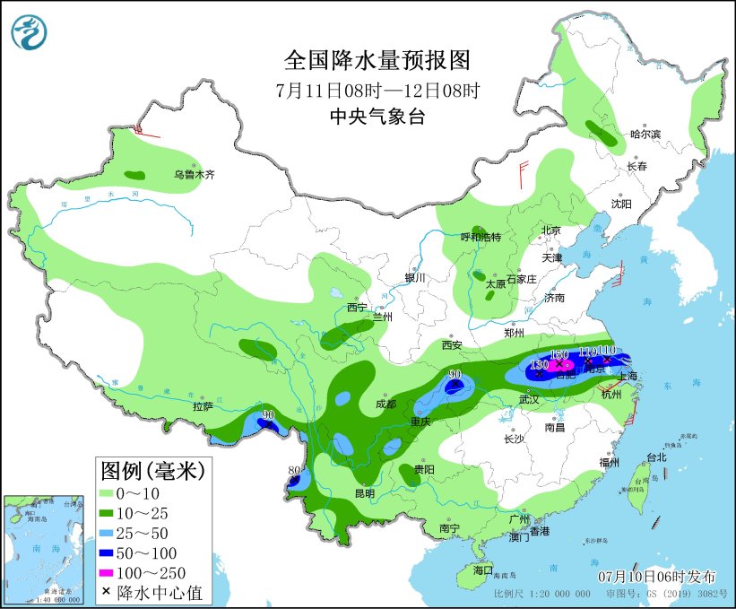 江淮江汉等地区有强降雨 江南华南等地有持续性高温天气