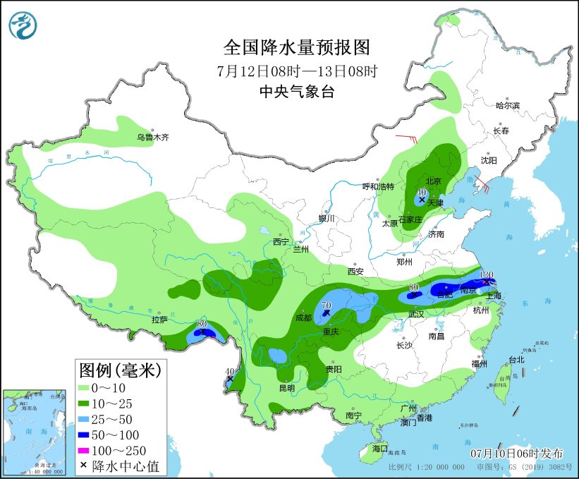 江淮江汉等地区有强降雨 江南华南等地有持续性高温天气