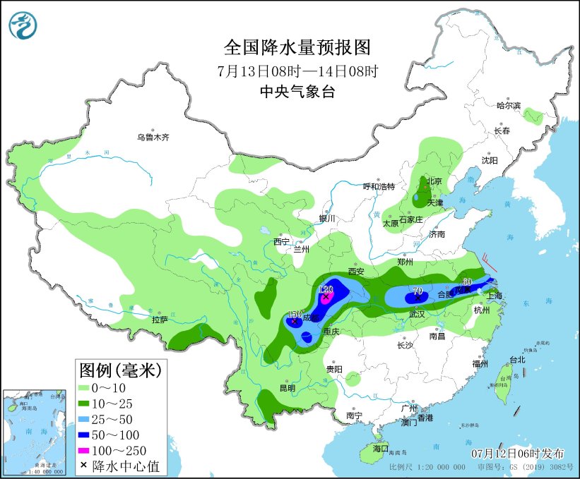 江汉江淮至长江下游沿江地区有强降雨 江南华南等地仍有持续性高温天气