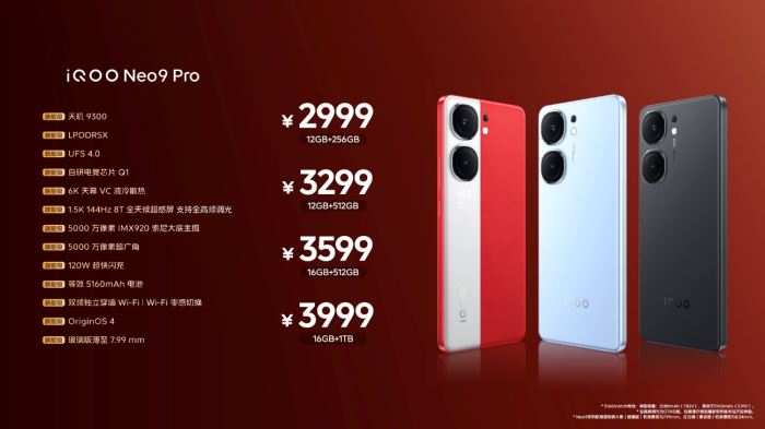 售价2299元起!iQOO Neo9/iQOO Neo9pro配置性能介绍