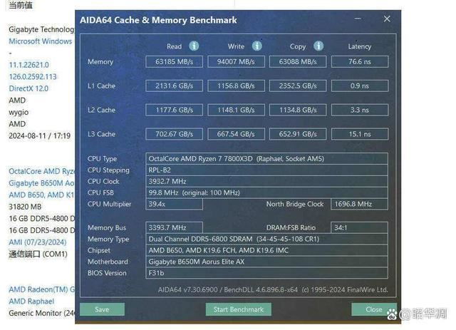 ADM锐龙7 7800X3D搭配什么内存好? 同频和分频对比测评