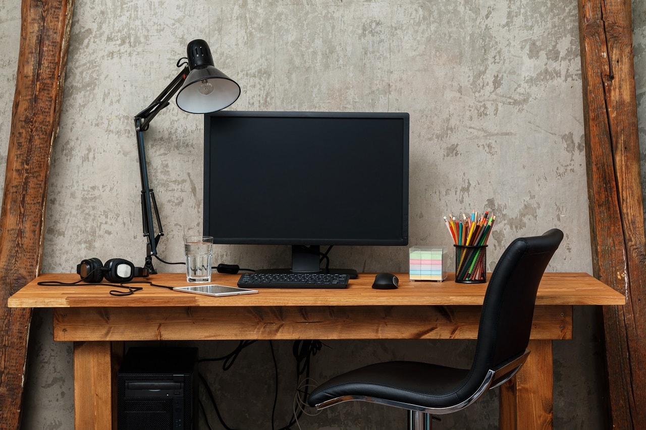 电脑显示屏 Modern,Workplace,With,Computer