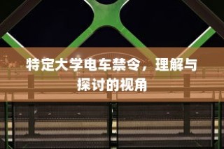 特定大学电车禁令，理解与探讨的视角分析