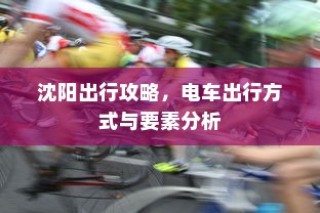 沈阳电车出行攻略，方式与要素解析