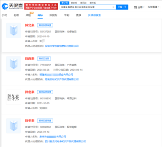 胖系列商标遭全面抢注，南莱东莱西莱无一幸免境地堪忧