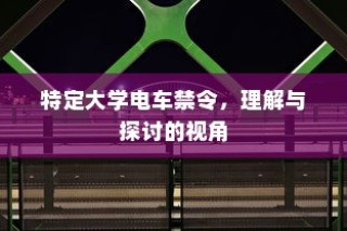 特定大学电车禁令，理解与探讨的视角分析