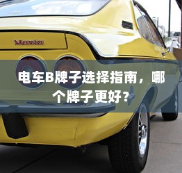 电车B牌子选择指南，哪个牌子更好？