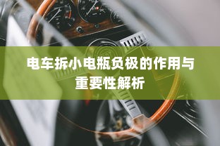 电车拆小电瓶负极的作用与重要性解析